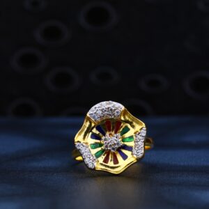 22kt Round Shape Hallmark Ring LR176