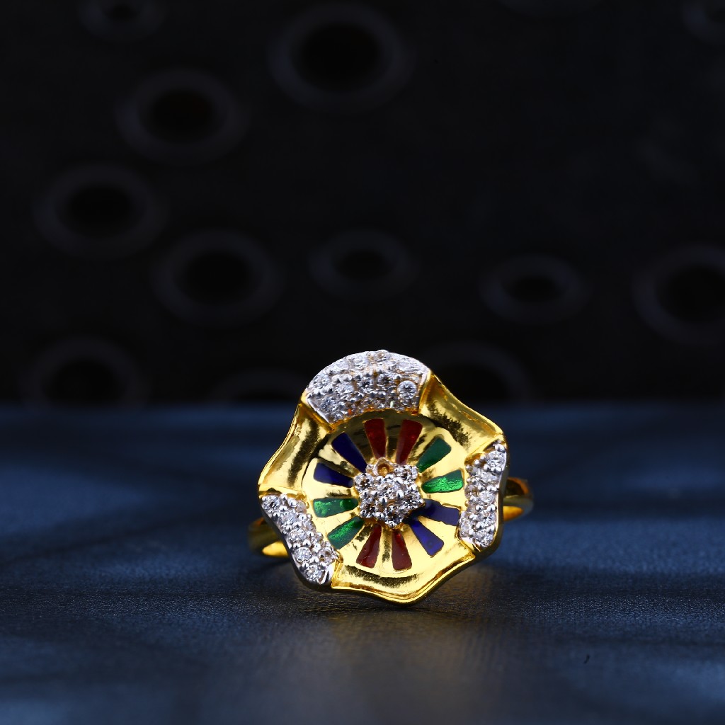 22kt Round Shape Hallmark Ring LR176