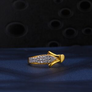 22ct Gold Heart Design Cz Ring LR184