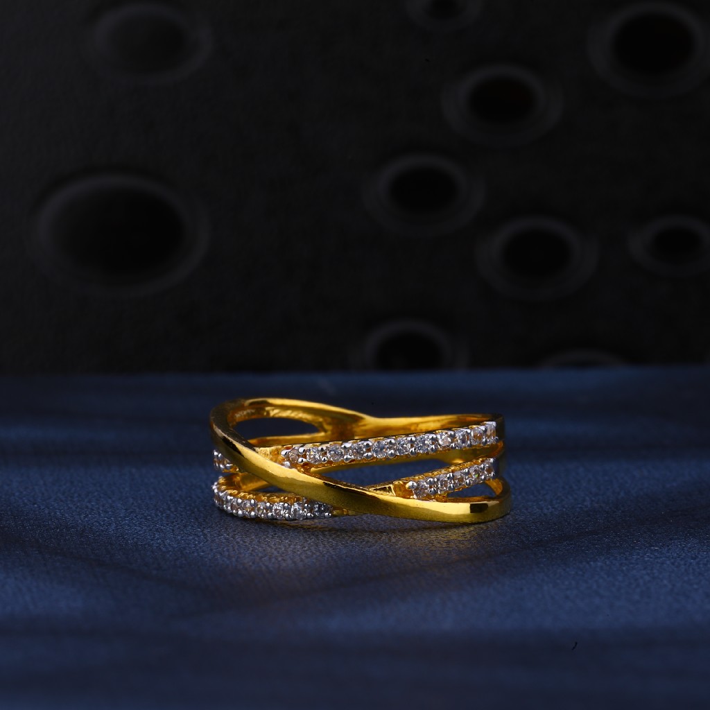 22kt Gold Cz Designer Ring LR185