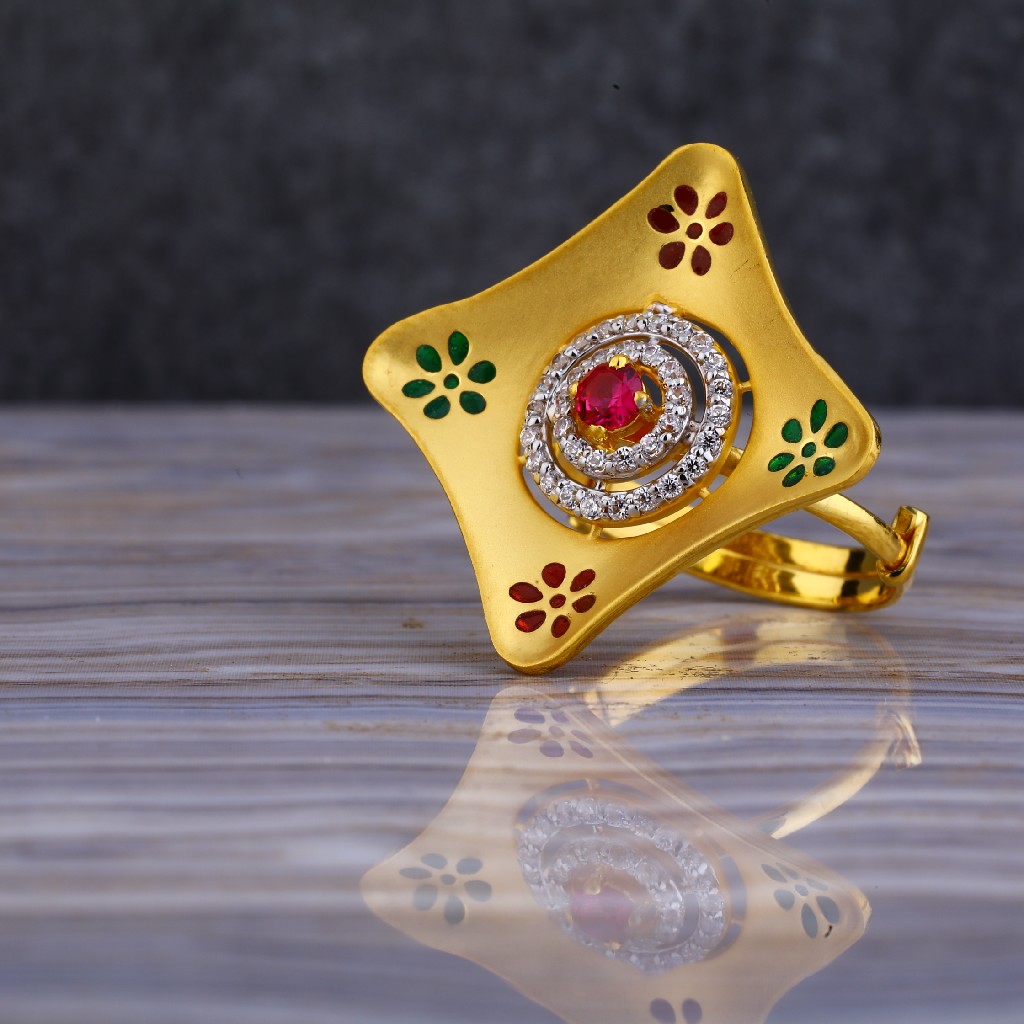 22kt Gold Square Cut Ring LLR132 - Image 2