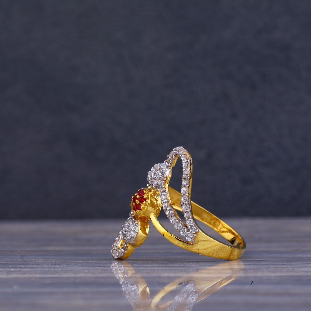 22kt Gold Designer Cz Ring LLR73 - Image 3