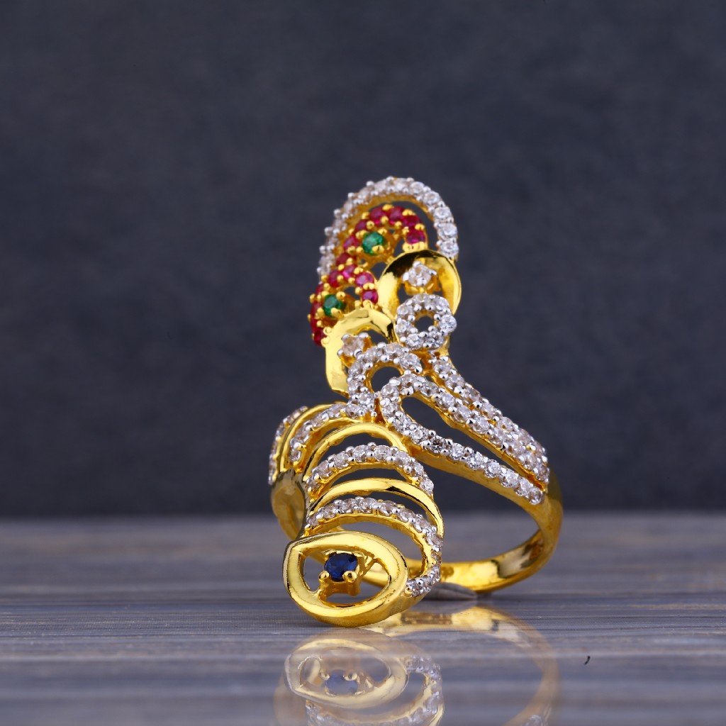 22ct Gold Classic Cz Ring LLR75