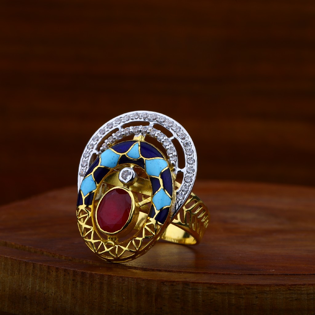 22kt Gold Cz Designer Ring LAR60