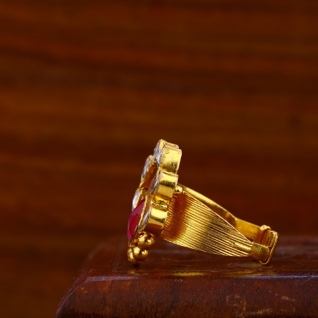 916 Gold Stylish Ring LAR38 - Image 4