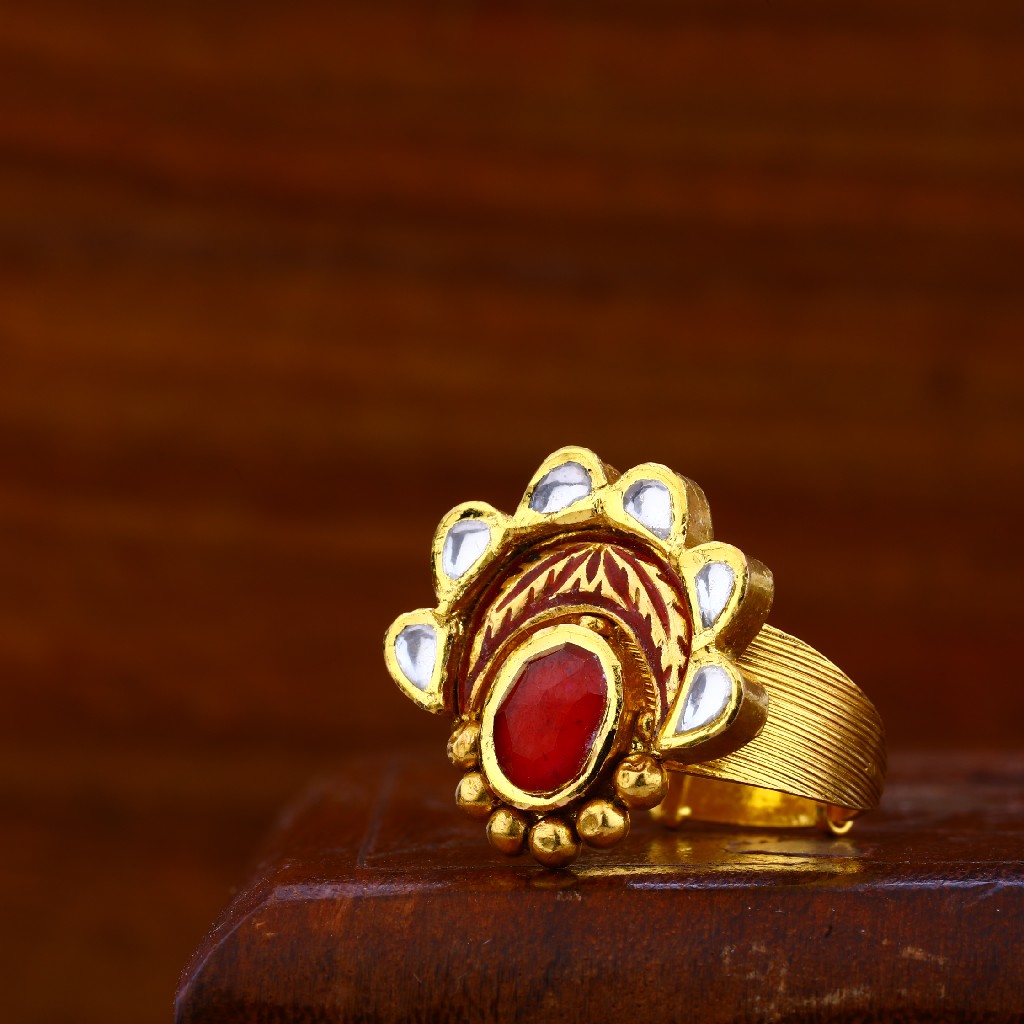 916 Gold Stylish Ring LAR38 - Image 3