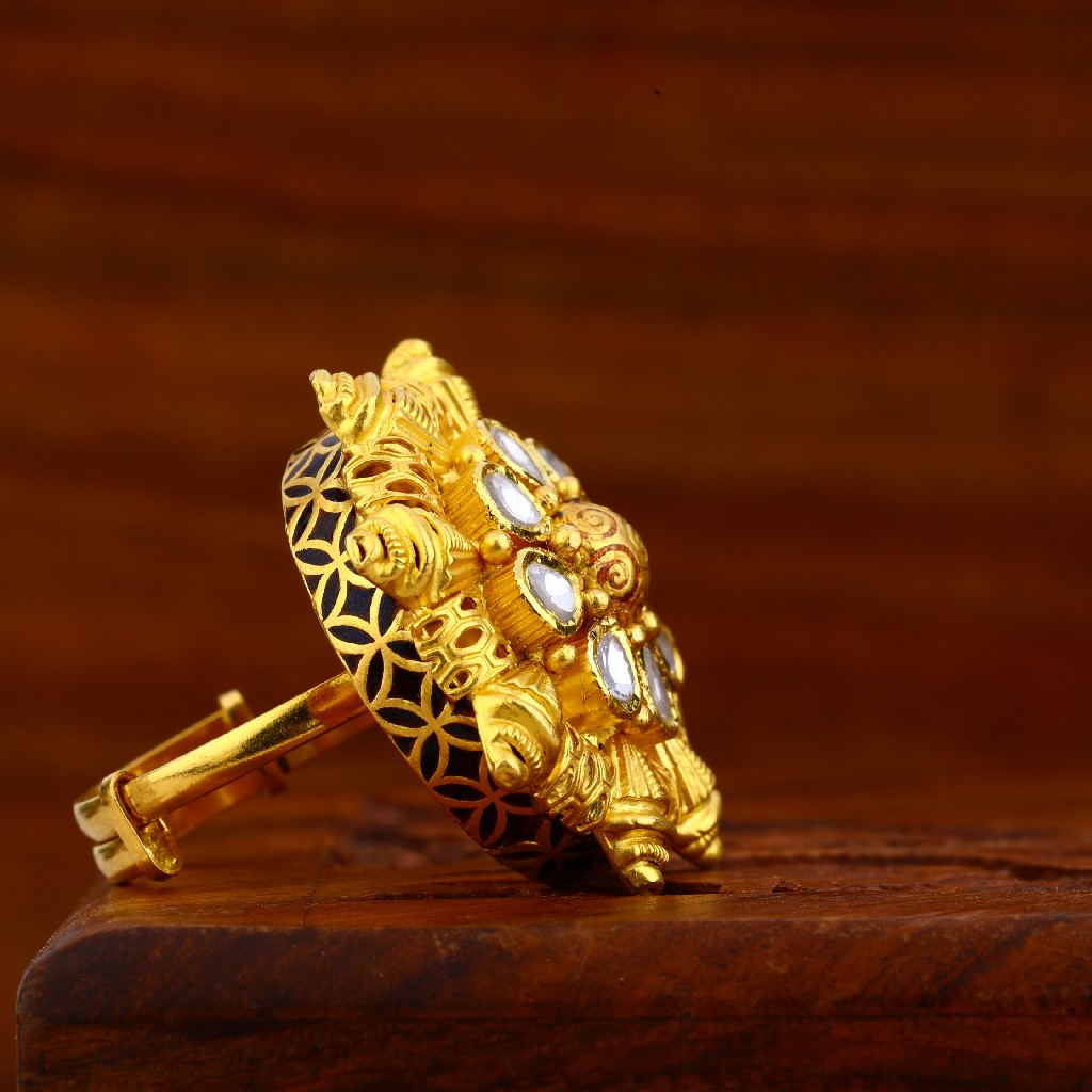 22ct Gold Antique Gemstone Ring LAR87 - Image 5