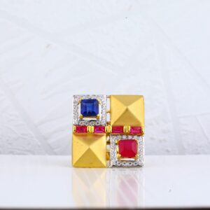 18kt Italian Ring Of Color Gemstone LIR20