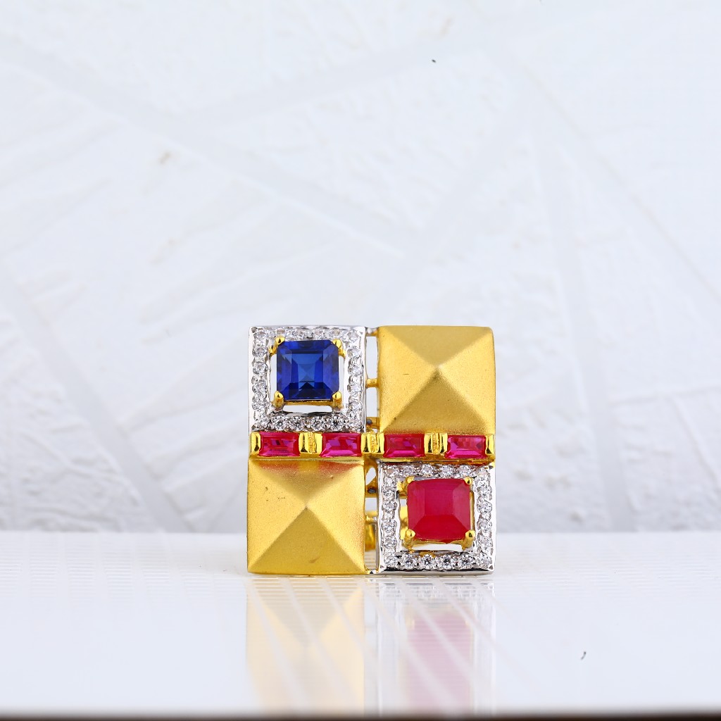 18kt Italian Ring Of Color Gemstone LIR20