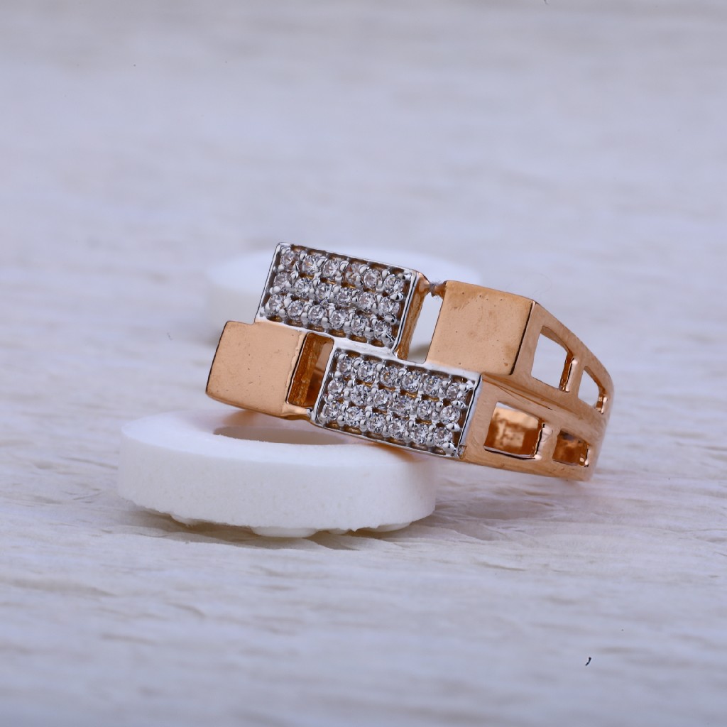 750 Rose Gold Cz Hallmark Ring RMR31