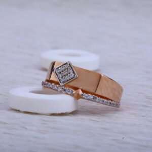 18ct Rose Gold Cz Ring RMR32