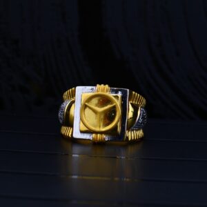 916 gold mercedes symbol ring mpr67