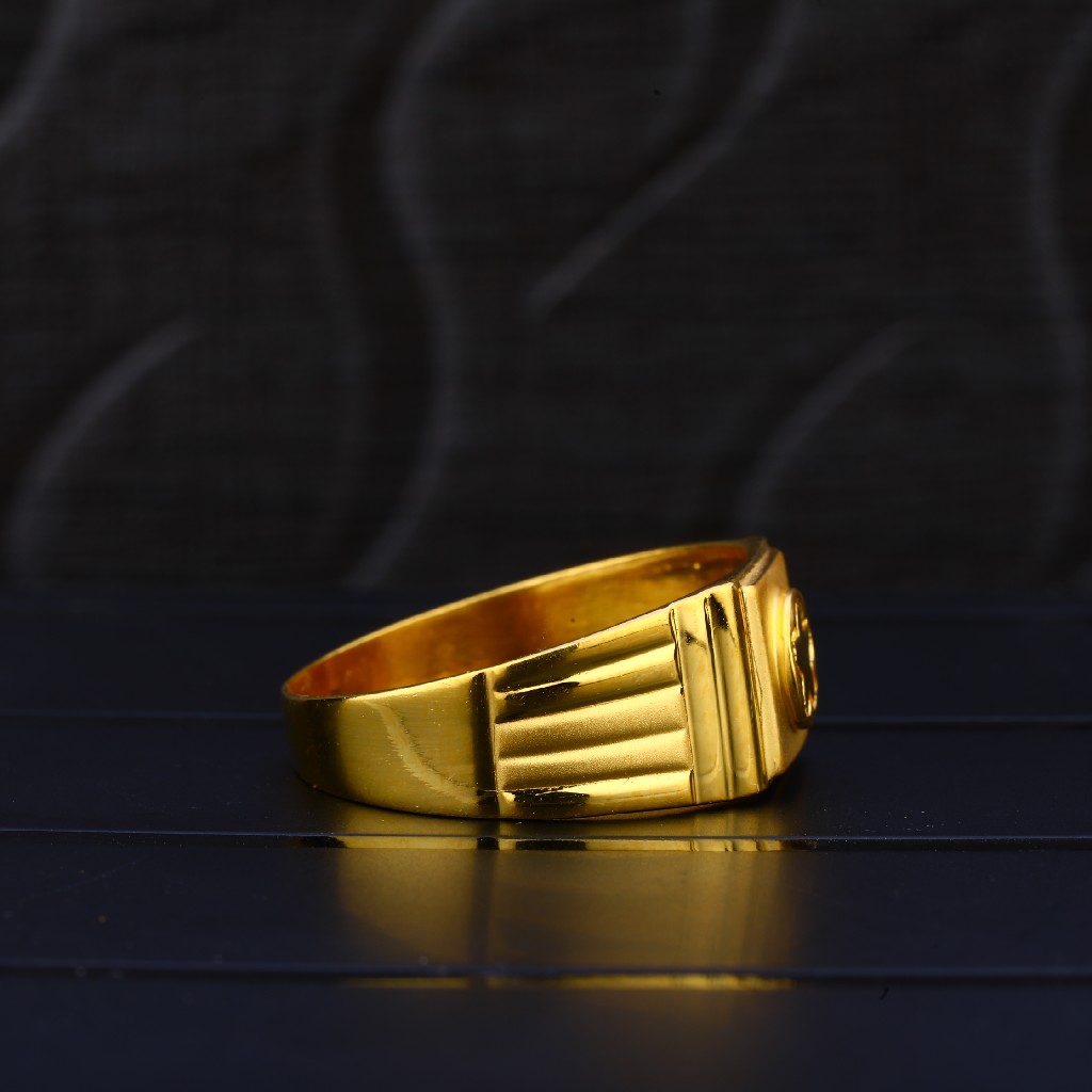 916 Gold Men's Plain Ring MPR95 - Image 3
