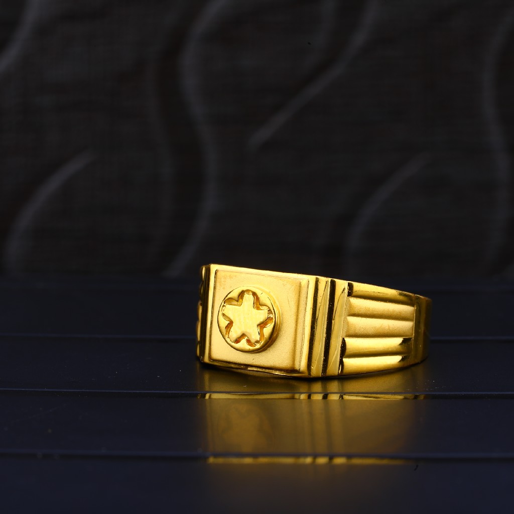 916 Gold Men's Plain Ring MPR95 - Image 2
