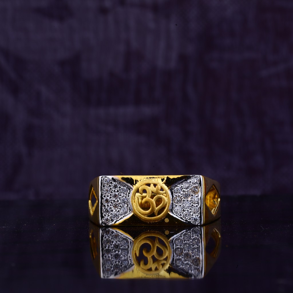 22kt gold cz aum ring mgr75