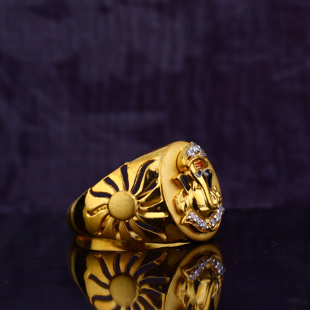 22kt 916 cz Lord Ganesha Ring MGR76 - Image 4