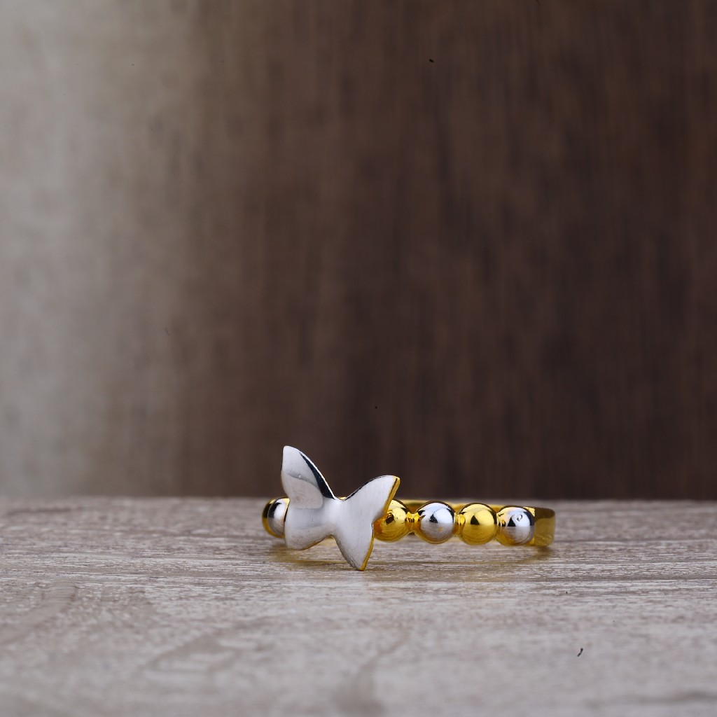 Ladies 916 Butterfly Design Fancy Plain Gold Ring-LPR163