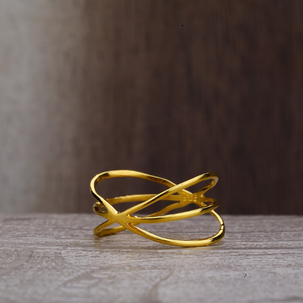 Ladies 22K Plain Gold Cz Ring-LPR160