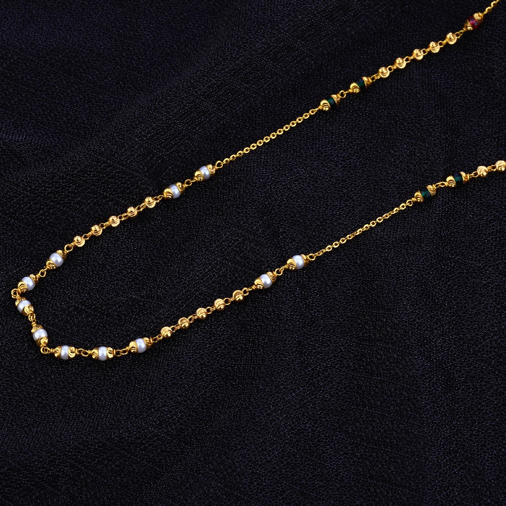 Ladies 916 Gold Cz Moti Mala-AC130