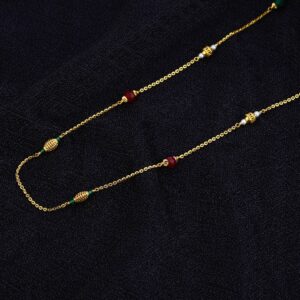 Single Line Delicate 22K Gold Moti Mala-AC129