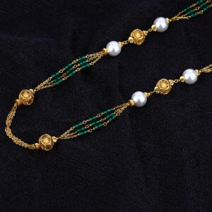Ladies 22K Green Stone Fancy Moti Mala-AC127