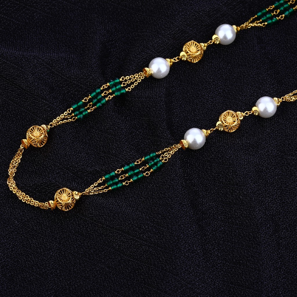 Ladies 22K Green Stone Fancy Moti Mala-AC127