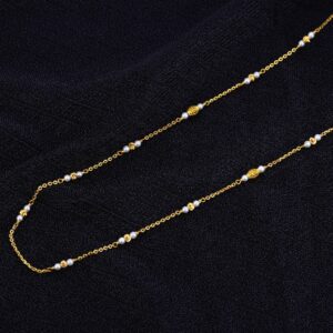Ladies Cz 916 Gold White Moti Mala-AC120