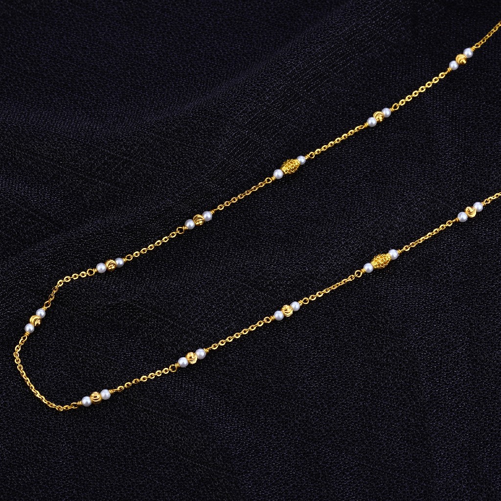 Ladies Cz 916 Gold White Moti Mala-AC120
