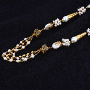 Ladies 22K Designer White Moti Gold Mala-AC116