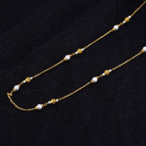 Ladies 22K White Moti Delicate Mala-AC115