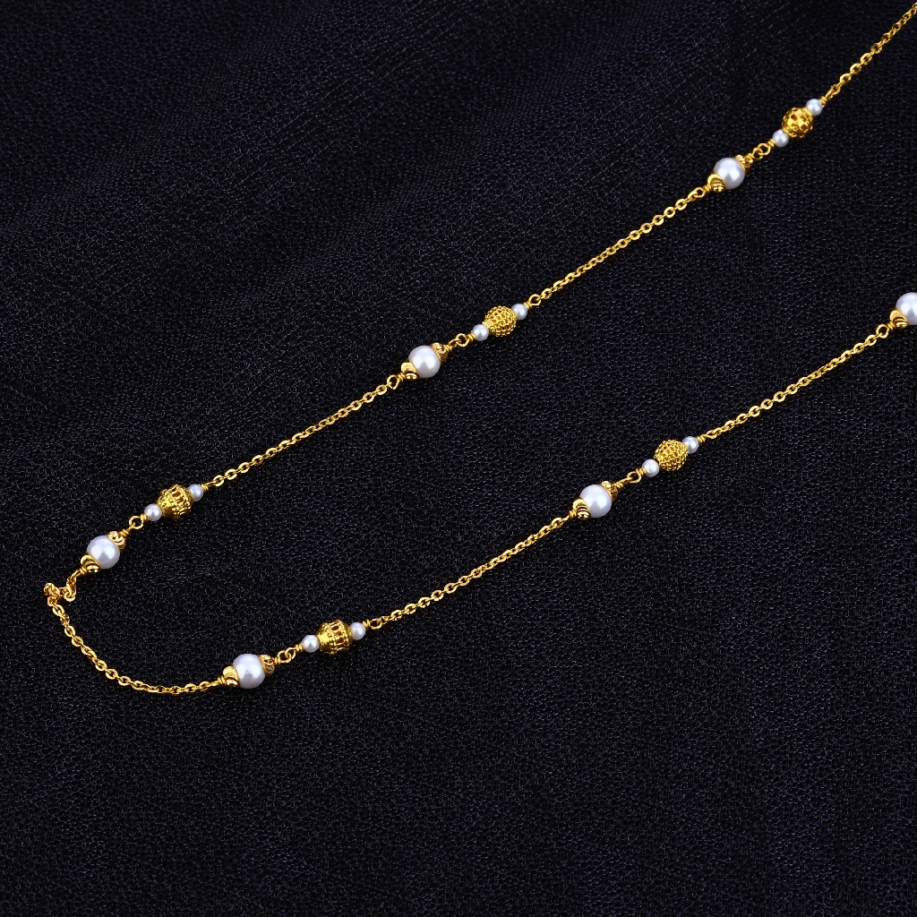 Ladies 22K White Moti Delicate Mala-AC115