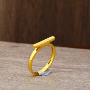 Ladies 916 Gold Fancy Plain Band Ring -LPR158