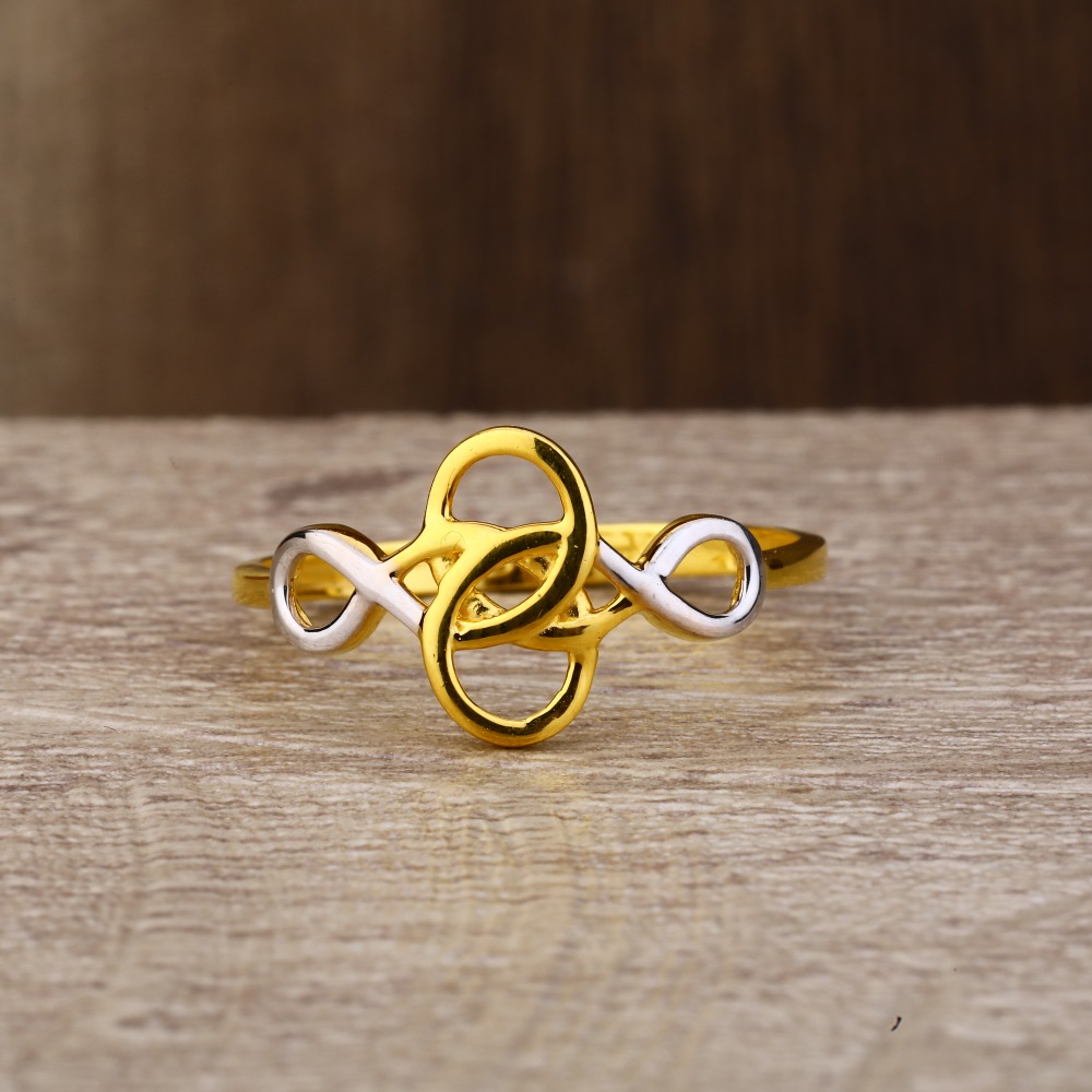 Ladies 916 Gold Unique Pattern Ring -LPR153 - Image 2