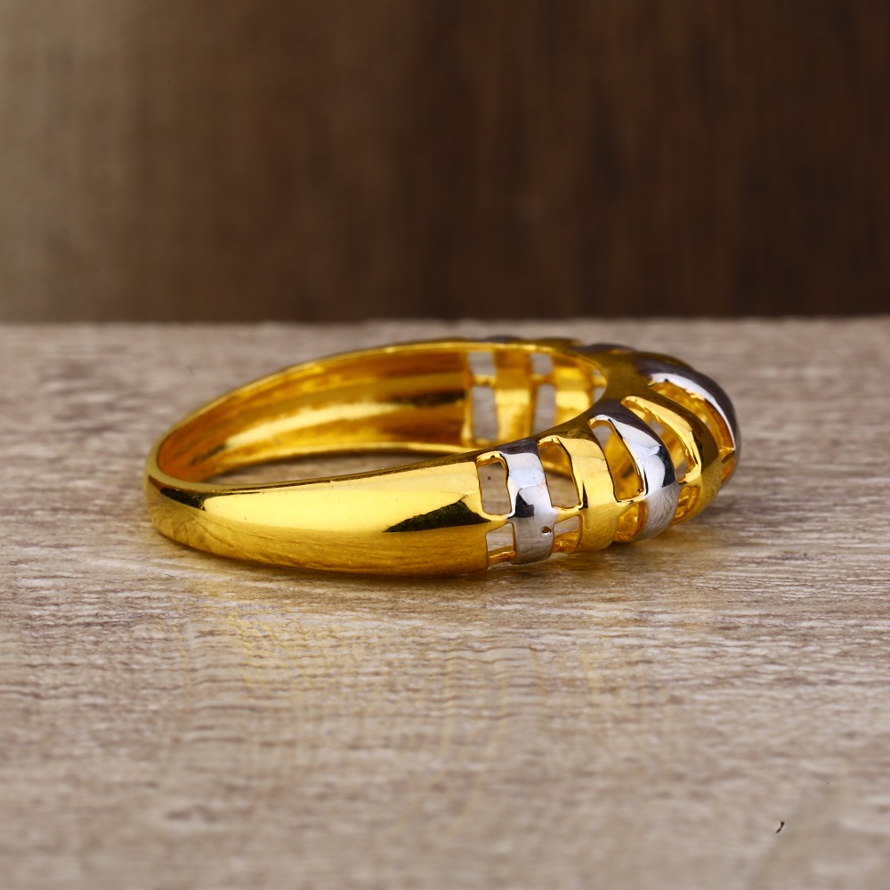 Ladies 916 Gold Round Rodium Fancy Ring -LPR145 - Image 3