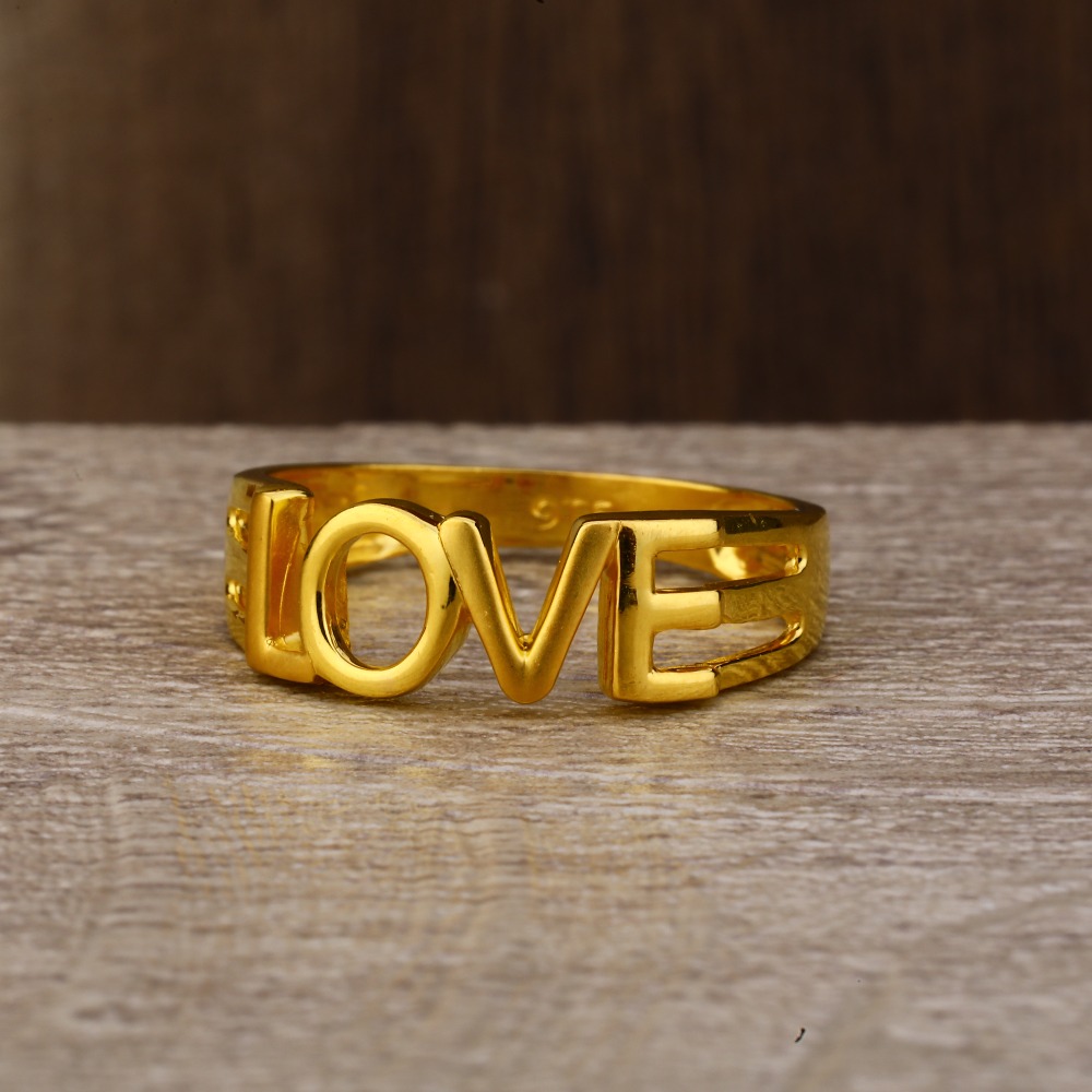 Ladies 22K Gold Fancy Plain Ring -LPR117