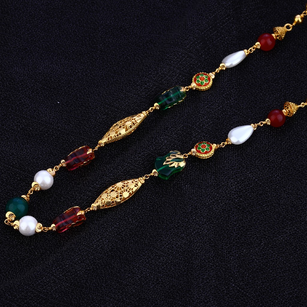 Ladies Fancy Designer Moti 22K Gold Mala-AC112