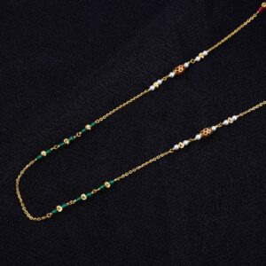 Ladies 22K Gold Delicate Single Line Fancy Mala-AC109