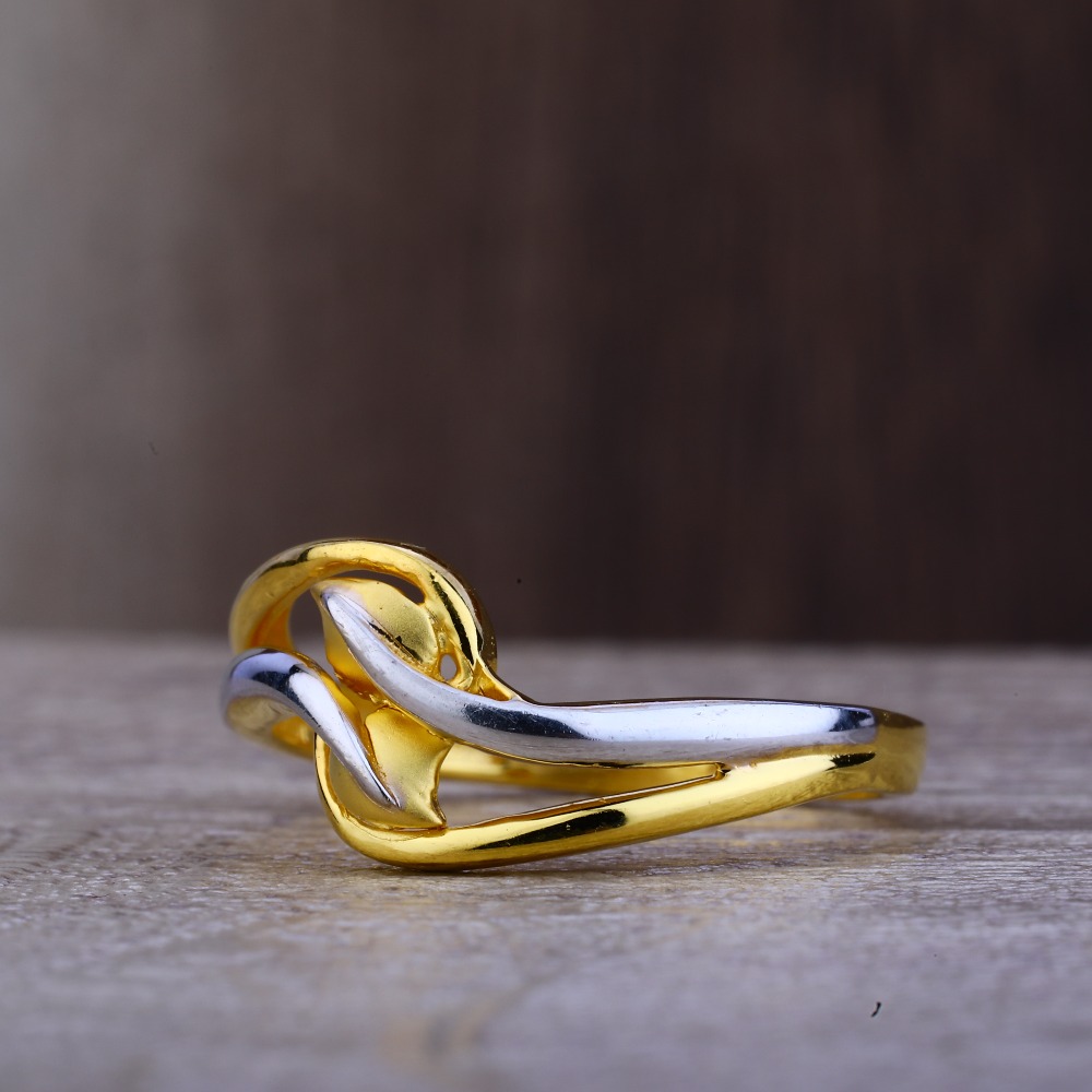 Ladies 22K Gold Casting CZ Ring -LPR107