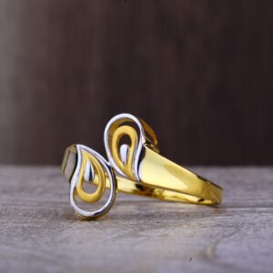 Ladies 22K Gold Fancy Rodium Ring -LPR103