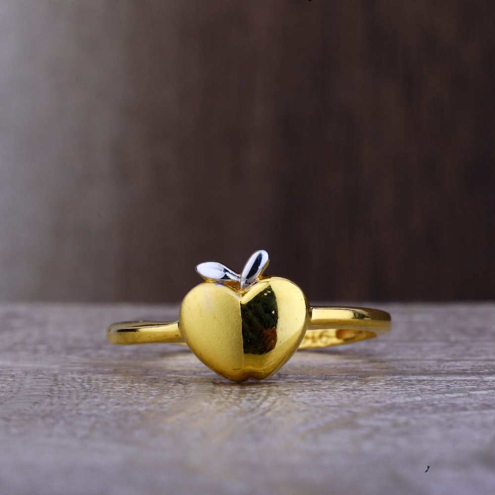 Ladies 22K Gold Apple Design Ring -LPR99 - Image 2