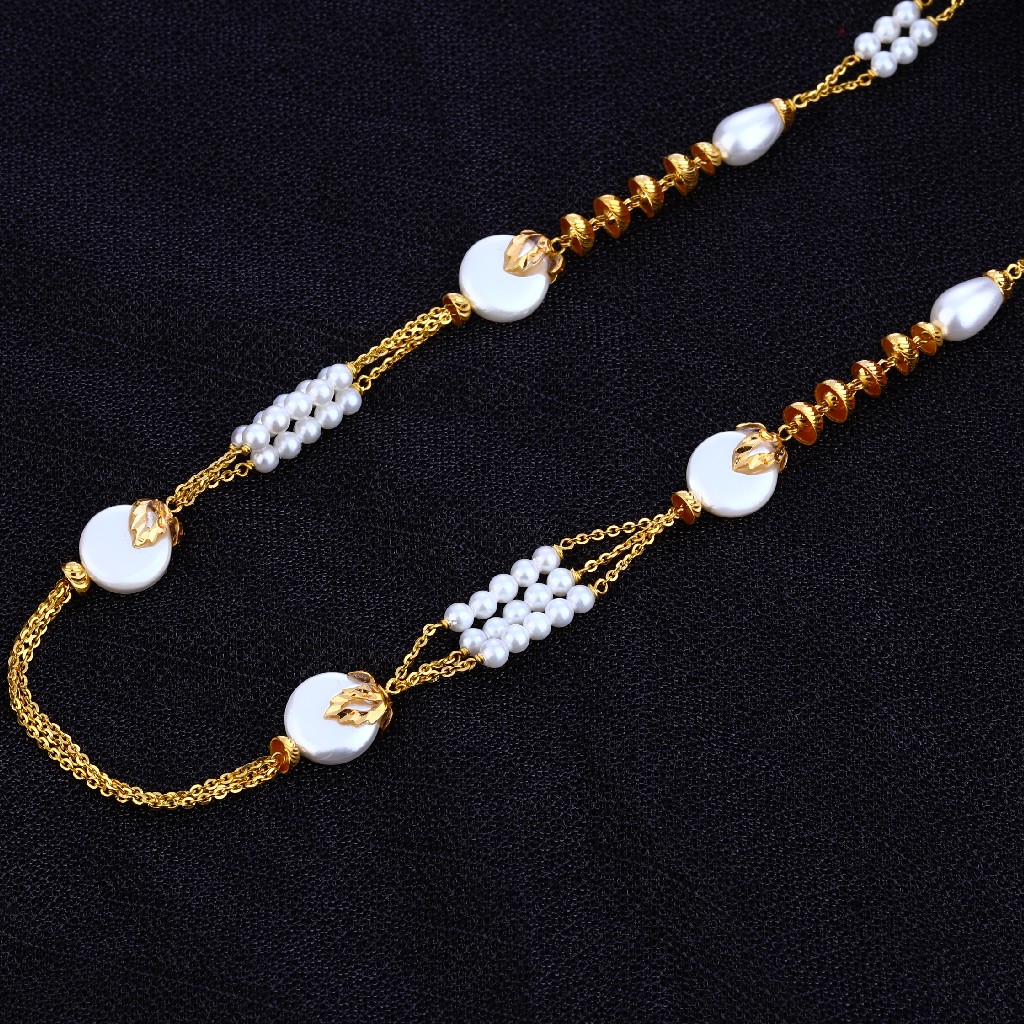 Ladies Delicate White Moti Fancy 22K Mala-AC96