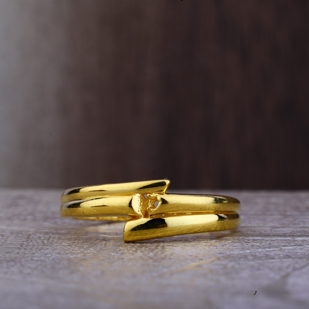 Ladies 22K Gold Band Plain Ring -LPR96 - Image 2