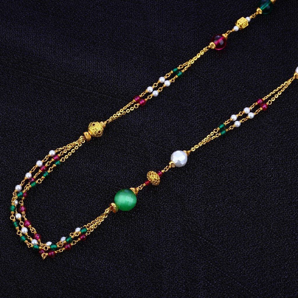 Ladies Delicate 916 Gold Cz Moti Mala-AC92