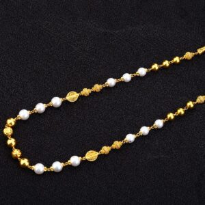 Ladies White Moti Delicate Fancy 22K Mala-AC163