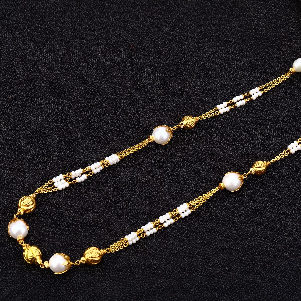 Ladies White Moti Fancy Mala-AC158