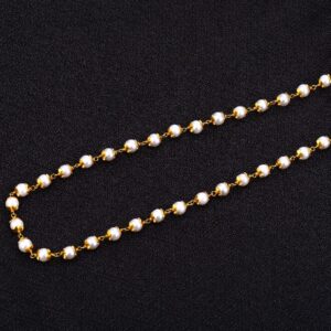 White Moti Designer Gold ChainMala-AC155