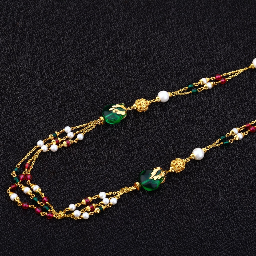 Ladies Colourfull Stone 916 Gold Moti ChainMala-AC150