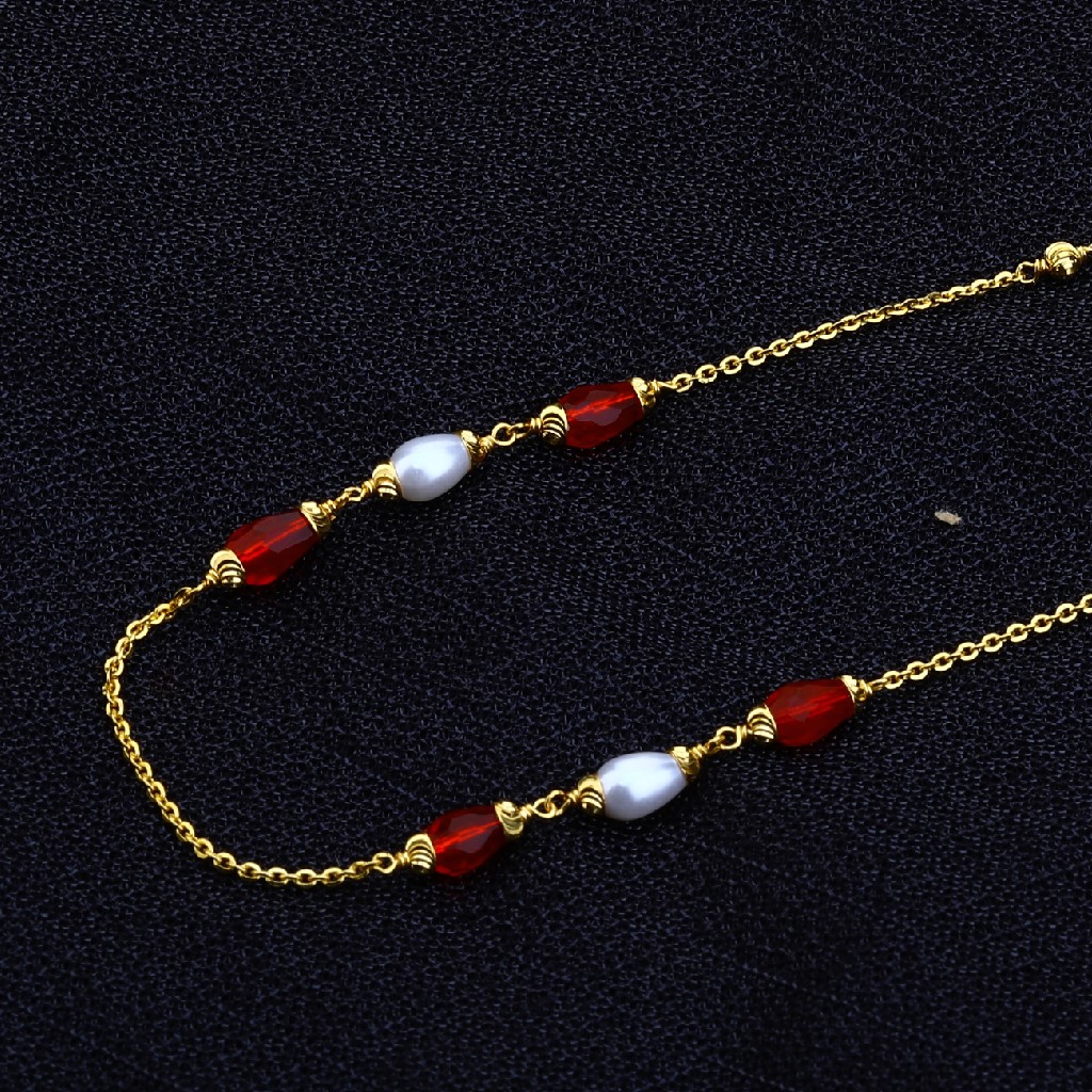 Ladies 22K Gold Delicate Moti ChainMala-AC138 - Image 3