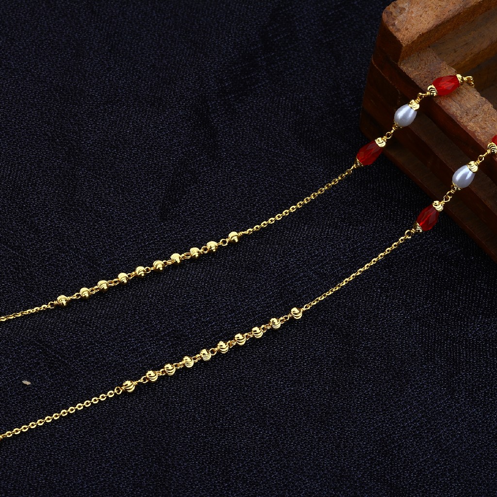 Ladies 22K Gold Delicate Moti ChainMala-AC138 - Image 2