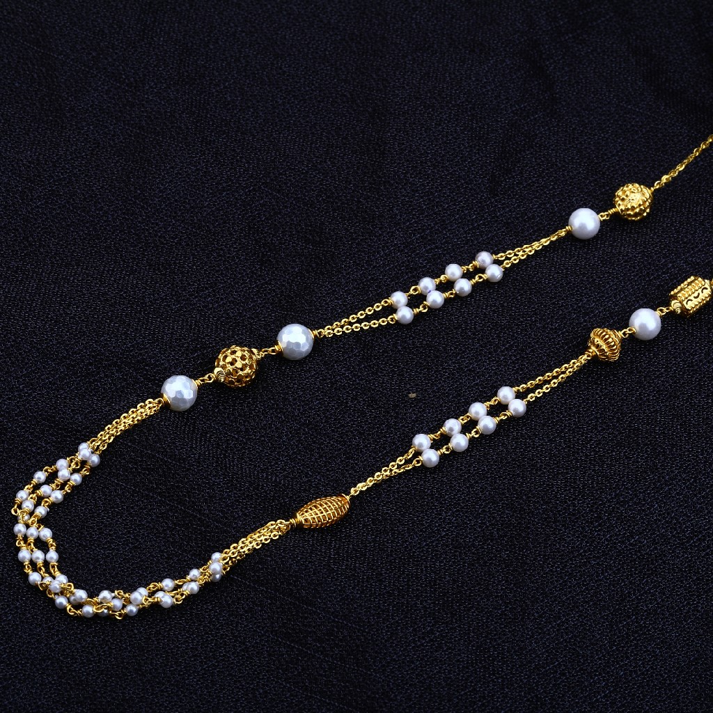 Ladies 22K Fancy White Moti Mala-AC137
